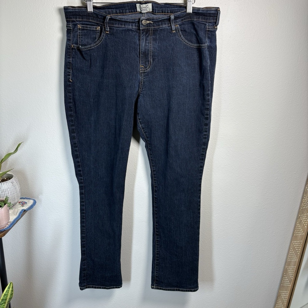 Old Navy Women 16 Blue Jeans Sweetheart Straight Leg Denim Cotton Blend